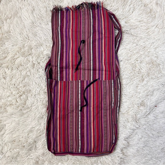 ◾️Handmade Bohemian Light Weight Tote Hobo Bag With Frill Accents & Calligraphy - Picture 4 of 7